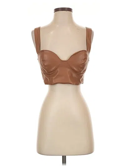 Pre-owned Afrm Sleeveless Top Brown Sweetheart Neckline Tops