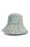 Afrm Snake Print Bucket Hat In Green