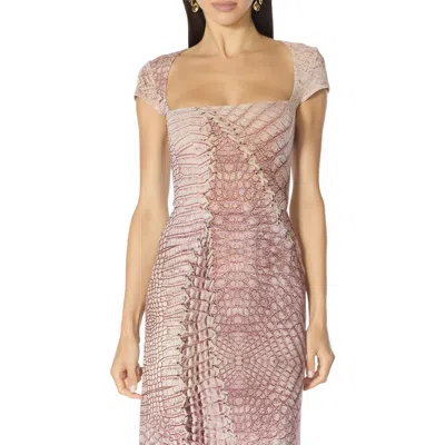 Afrm Square Neck Cap Sleeve Top In Pink