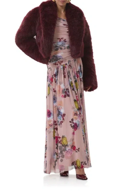 Afrm Stephanie Faux Fur Jacket In Brown