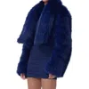Afrm Stephanie Fur Jacket In Navy