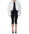 Afrm Stephanie Fur Jacket In Off White