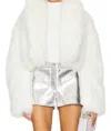 Afrm Stephanie Fur Jacket In White