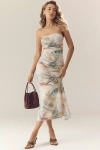 Afrm Strapless Mesh Midi Dress