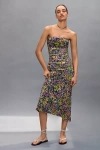 Afrm Strapless Mesh Midi Dress In Multicolor