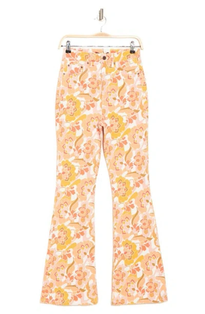 Afrm Sylar High Waist Slim Flare Jeans In Retro Floral Print