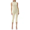 Afrm Tahlia Mesh Capri Romper In Neutral