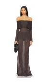 Afrm Tamlin Dress In Brown
