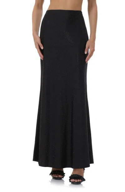 Afrm Tegan Metal Stud Jersey Maxi Skirt In Black