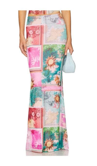 Afrm Tegan Skirt In Blue