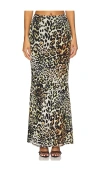 Afrm Tegan Print Maxi Skirt In Fall Animal