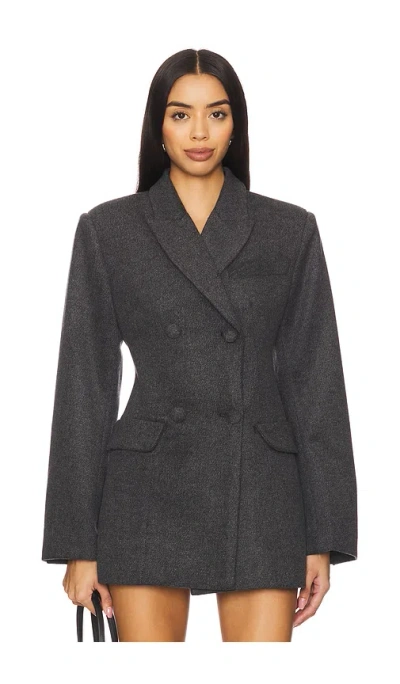 Afrm The Pinched Waist Blazer In Grey
