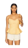 Afrm The Princess Peplum Top In Tan