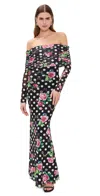 Afrm Thelma Maxi Dress Rose Dot In Rose Dot