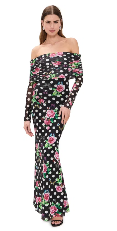 Afrm Thelma Maxi Dress Rose Dot