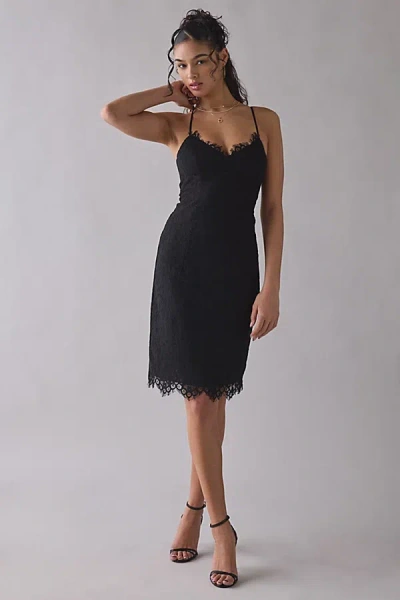 Afrm Teresa Lace Cami V-neck Midi Dress In Black