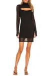 Afrm Tilda Mesh Mini Dress In Noir In Black