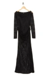 Afrm Trina Long Sleeve Lace Built In Bodysuit Dress In Noir