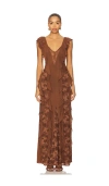 Afrm Trista Dress In Brown