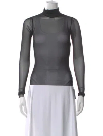 Pre-owned Afrm Turtleneck Long Sleeve Top W/ Tags In Gray