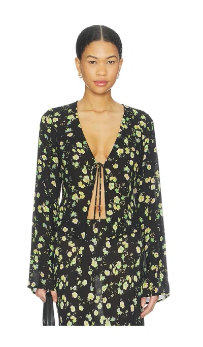Afrm Tyra Top In Citrus Ditsy