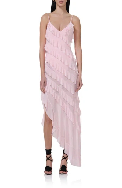 Afrm Vienna Tiered Ruffle Maxi Dress In Pinkesque