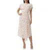 Afrm Vittoria Floral Cowl Back Midi Dress In Birch Ditsy