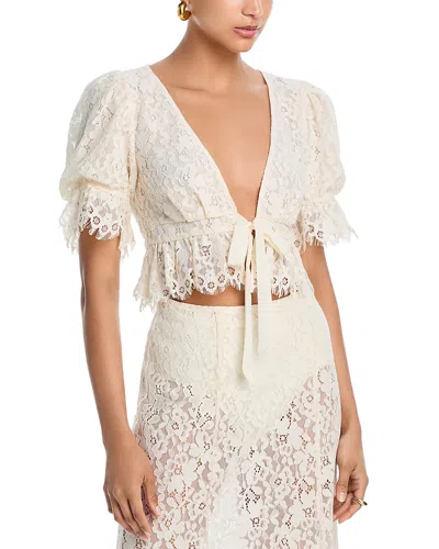AFRM WAYLA LACE ELBOW SLEEVE TOP