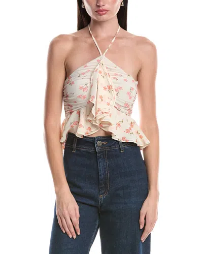 Afrm Willie Halter Front Ruffle Top In Multi