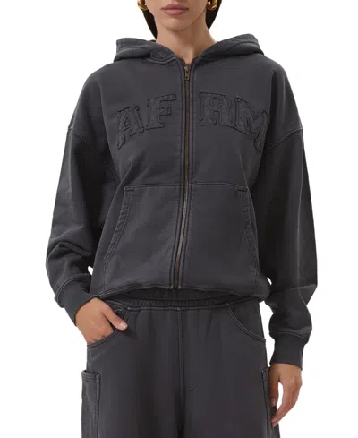 Afrm Women's Cameron Long-sleeve Front-zipper Hoodie In Black