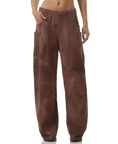 Afrm Women's Ryan Barrel-leg Sweatpants In Brown Snake