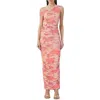 Afrm Off-the-shoulder Ruched Maxi Dress In Pink