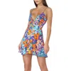 Afrm Womens Mini Floral Print Fit & Flare Dress In Multi