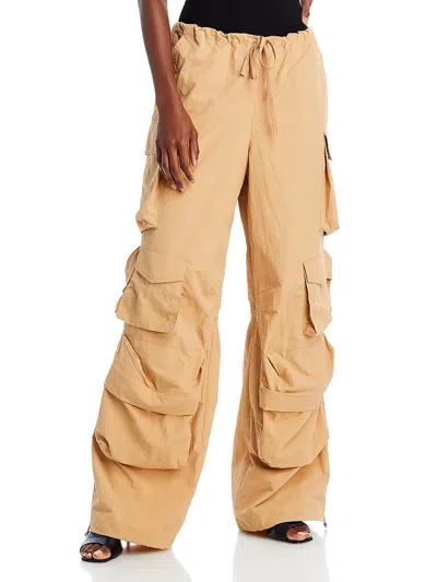 Afrm Womens Solid Nylon Cargo Pants In Neutral