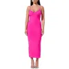 Afrm Amina Mesh Maxi Slip Dress In Multi