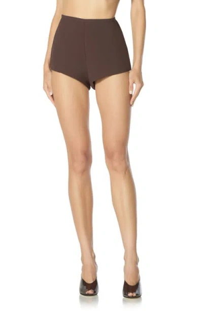 Afrm Wren Puff Miniskirt In Brown