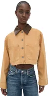 AFRM WRENLEY WORKWEAR CROPPED JACKET BEIGE KHAKI