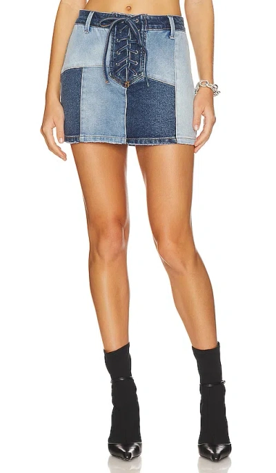 Afrm X Revolve Benji Skirt In Blue