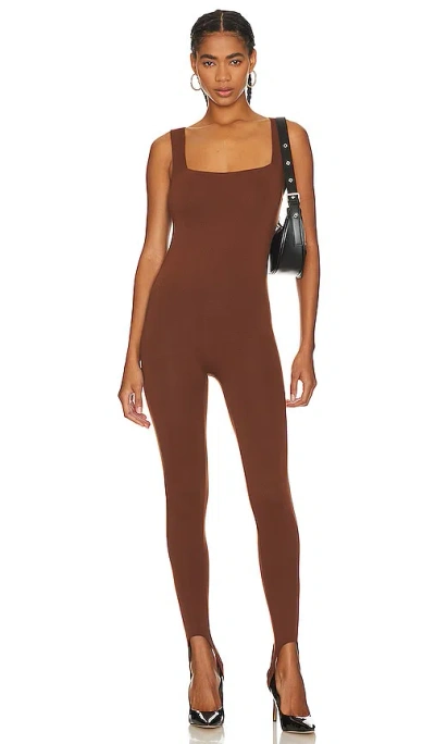 Afrm X Revolve Essential Avery Jumpsuit In Chocolate
