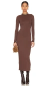 Afrm Juniper Long Sleeve Dress In Cappuccino In Cappuccino