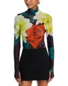 Afrm Zadie Floral Mesh Top In Multi