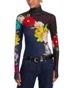 Afrm Zadie Floral Mesh Top In Multi