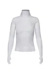 Afrm Zadie Lace Turtleneck Top In Blanc Lace In White