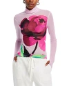 Afrm Zadie Semi Sheer Turtleneck In Pink Place
