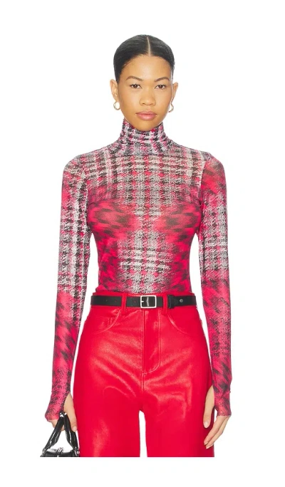 Afrm Zadie Long Sleeve Top In Red