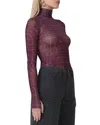 Afrm Zadie Print Turtleneck Mesh Top In Twisted Plaid