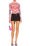 Afrm Zadie Power Mesh Turtleneck Top In Modern Geo In Multi