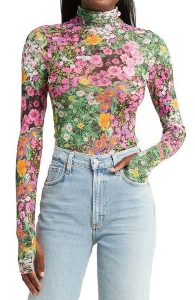 Afrm Zadie Semi Sheer Turtleneck