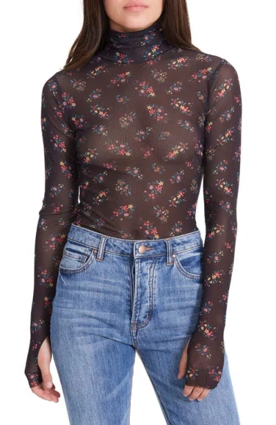 Afrm Zadie Semi Sheer Turtleneck In Black