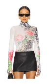 Afrm Zadie Top In Zebra Rose